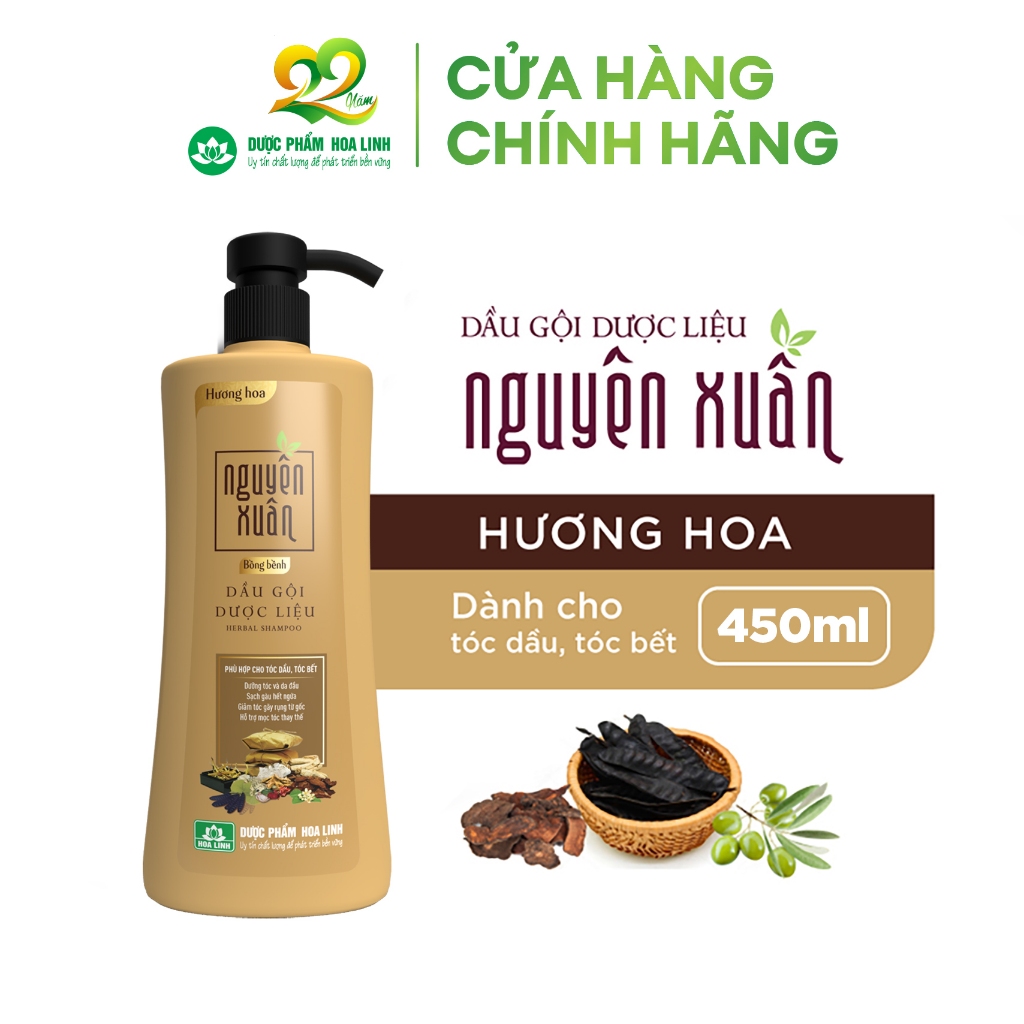 MỚI Dầu gội dược liệu Nguyên Xuân Bồng bềnh 450ml - Dành cho tóc dầu bết