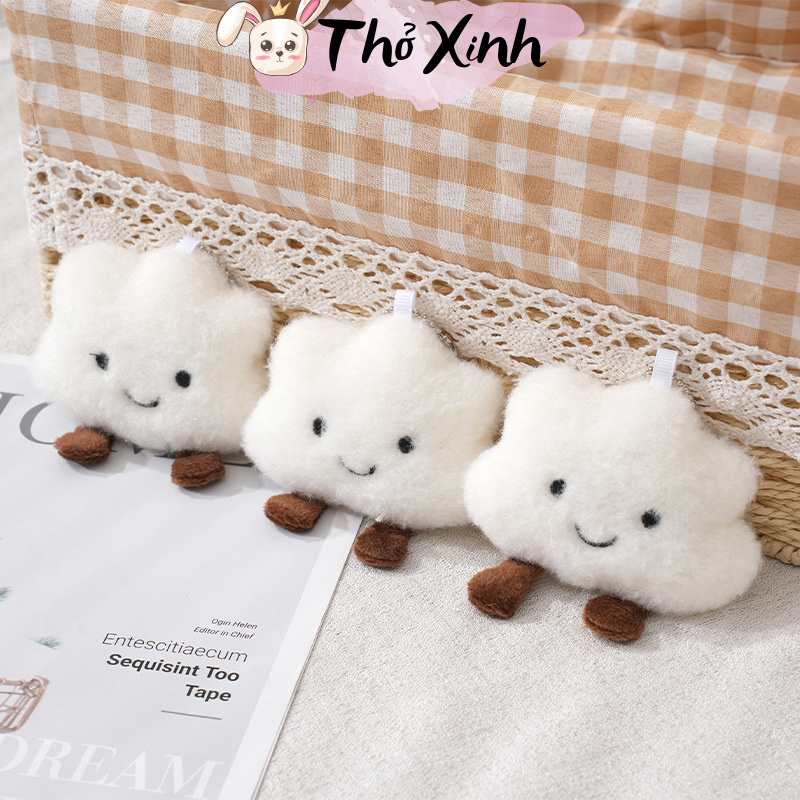 Móc khóa thú bông vịt, chó, đám mây, bò ngộ nghĩnh dễ thương chất liệu mềm mại làm móc khóa, treo balo túi xách PKTX01