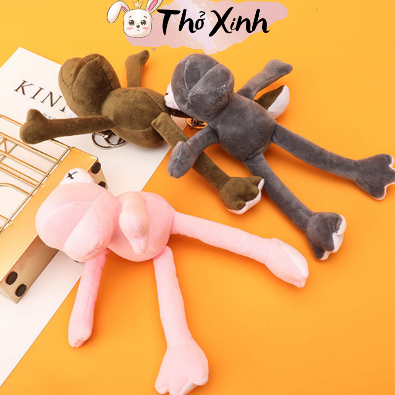 Móc khóa thú bông ếch, khủng long, cừu, toroto, chó đội nón, phi hành gia dễ thương ngộ nghĩnh treo balo túi xách PKTX02