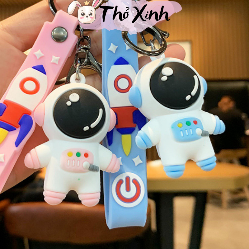 Móc khóa thú bông ếch, khủng long, cừu, toroto, chó đội nón, phi hành gia dễ thương ngộ nghĩnh treo balo túi xách PKTX02