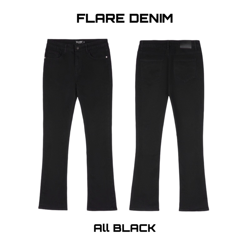 𝑭𝑳𝑨𝑹𝑬 𝑫𝑬𝑵𝑰𝑴 𝑰𝑵 𝑩𝑳𝑨𝑪𝑲 - Quần Jeans Nam Ống Loe Đen