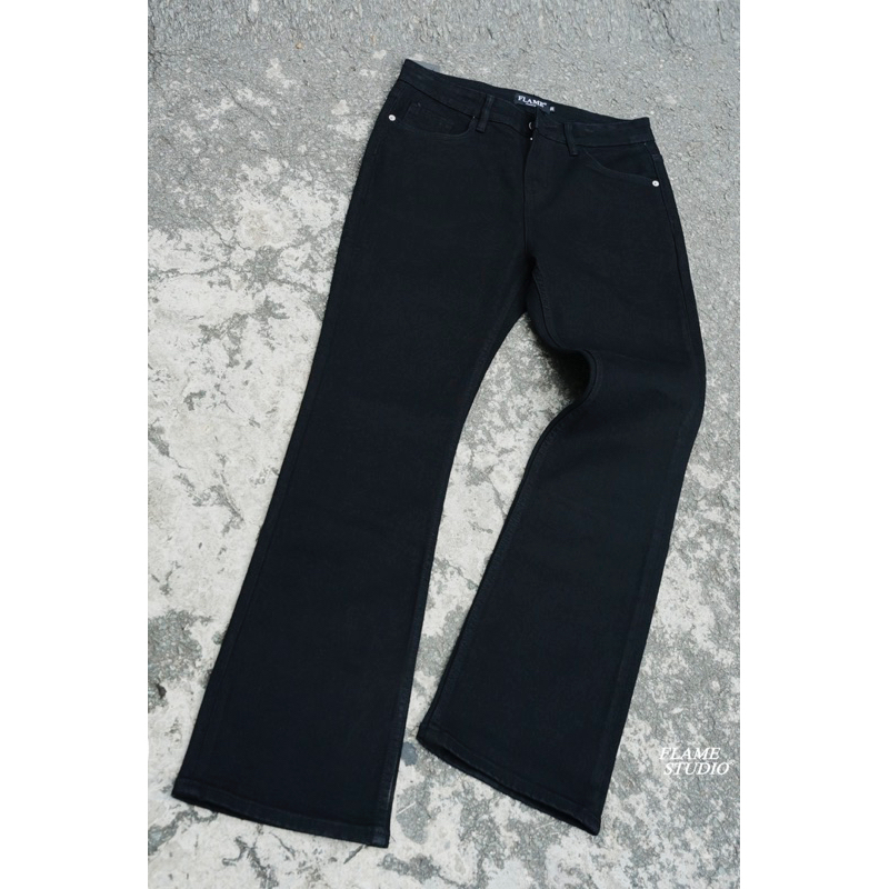 𝑭𝑳𝑨𝑹𝑬 𝑫𝑬𝑵𝑰𝑴 𝑰𝑵 𝑩𝑳𝑨𝑪𝑲 - Quần Jeans Nam Ống Loe Đen