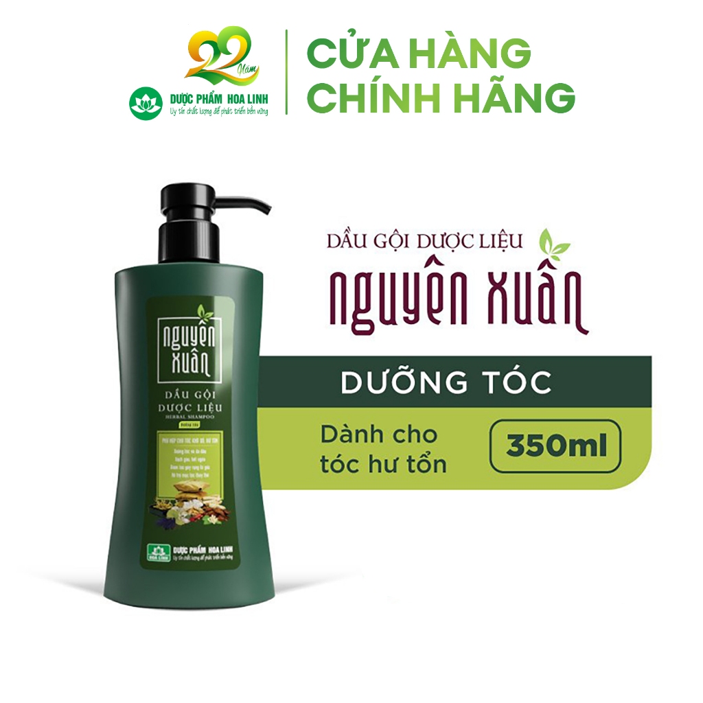 Dầu Gội Dược Liệu Nguyên Xuân Xanh Dưỡng Tóc 350ml - Tặng thêm 10% thể tích giá không đổi