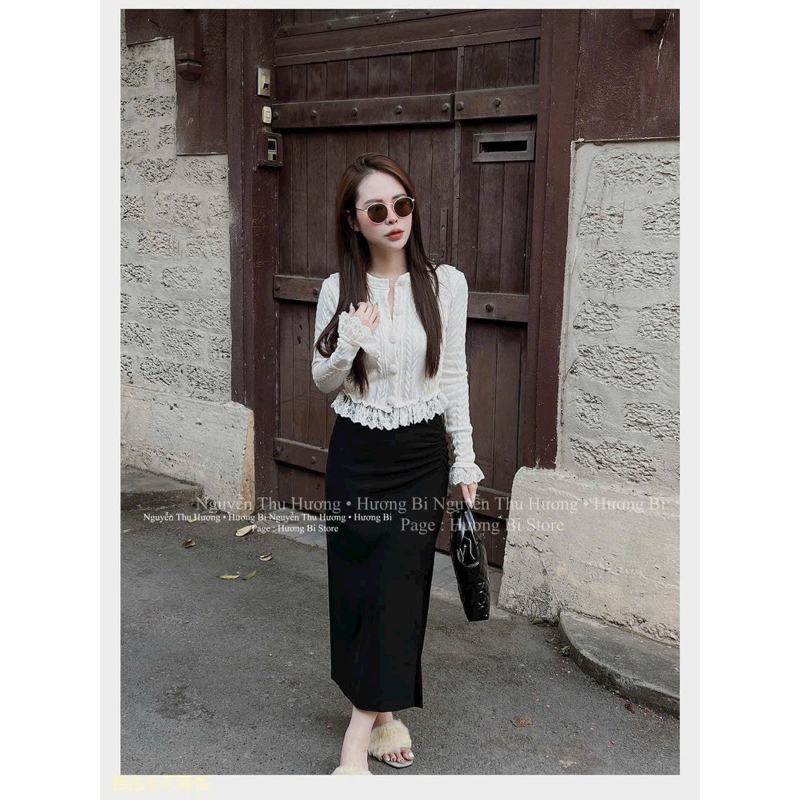 ☘️ ÁO  LEN SƠ MI PHỐI REN CÁCH ĐIỆU