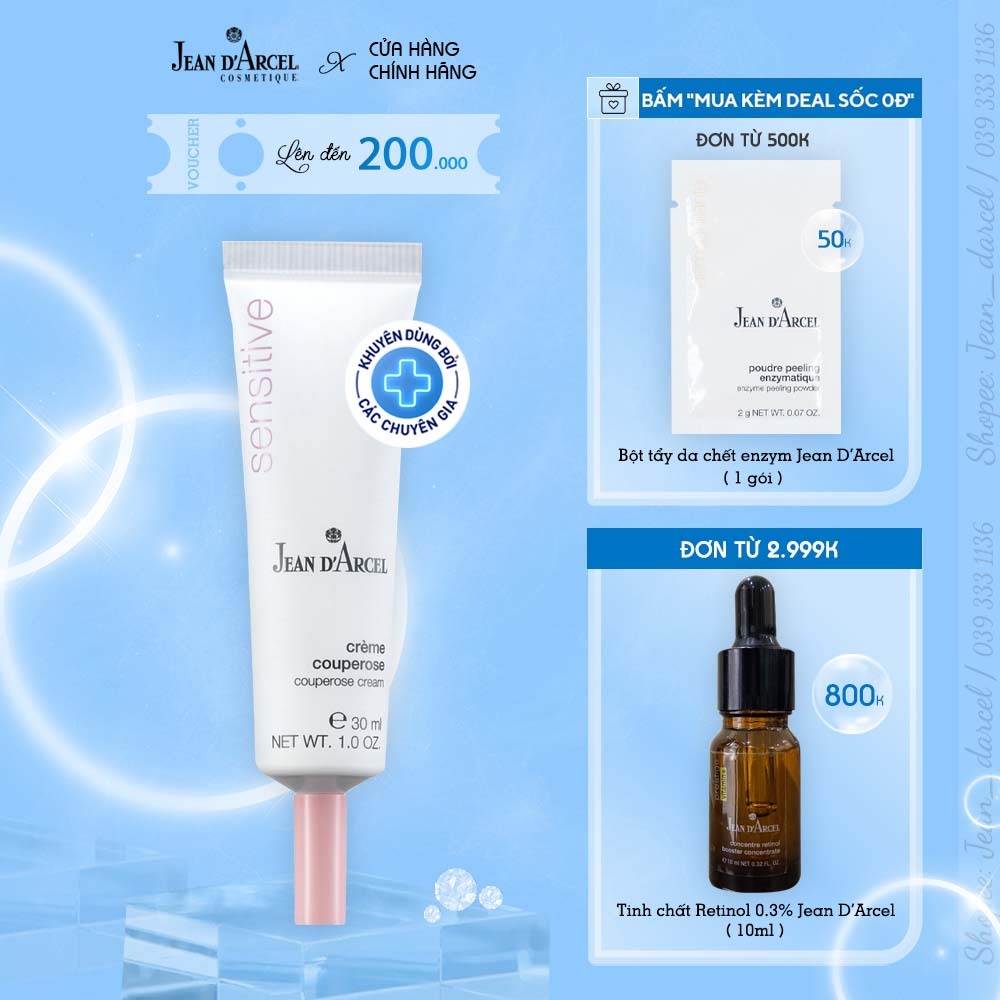 Kem dưỡng giúp giảm giãn tĩnh mạch Jean D'arcel_ Jean Darcel Couperose Cream 30ML