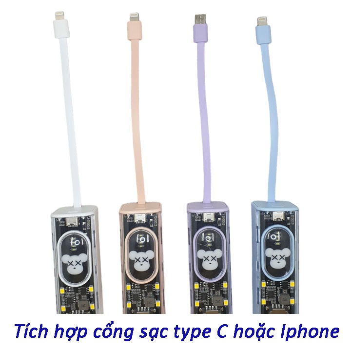 Vỏ Sạc Dự Phòng Pin Vapcell Đa Năng Y740 5.000mAh - Sạc Nhanh cổng sạc USB và Type-C tích hợp dây sạc - Prism official