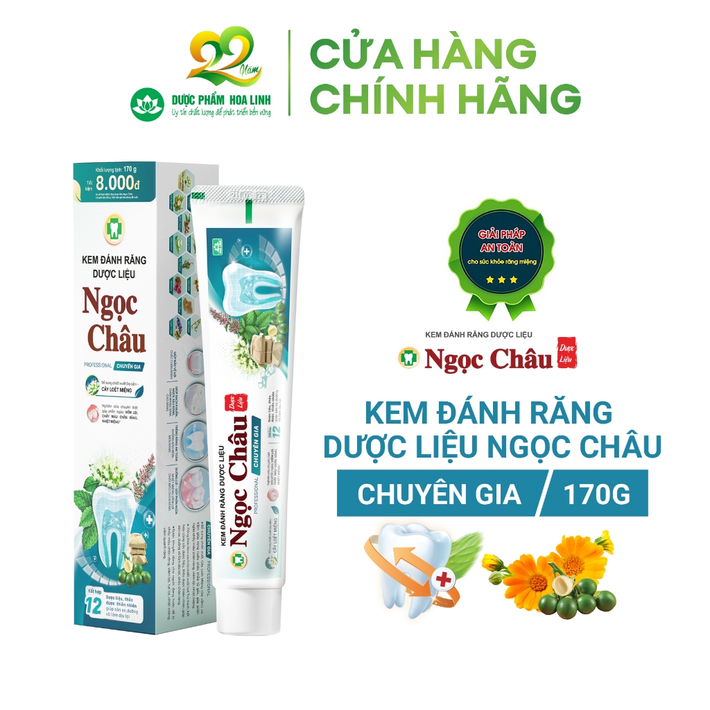 Kem đánh răng dược liệu Ngọc Châu Chuyên Gia 170g