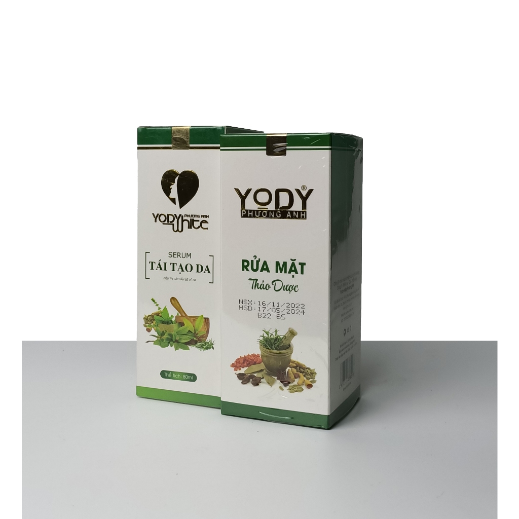 Combo Serum Tái Tạo và Bột Rửa Mặt Thảo Dược Phương Anh Yody White