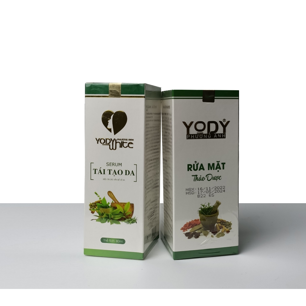 Combo Serum Tái Tạo và Bột Rửa Mặt Thảo Dược Phương Anh Yody White