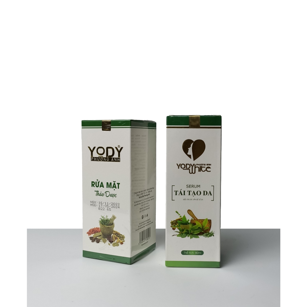 Combo Serum Tái Tạo và Bột Rửa Mặt Thảo Dược Phương Anh Yody White
