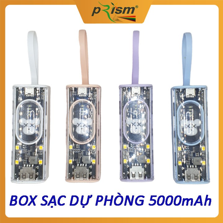 Vỏ Sạc Dự Phòng Pin Vapcell Đa Năng Y740 5.000mAh - Sạc Nhanh cổng sạc USB và Type-C tích hợp dây sạc - Prism official