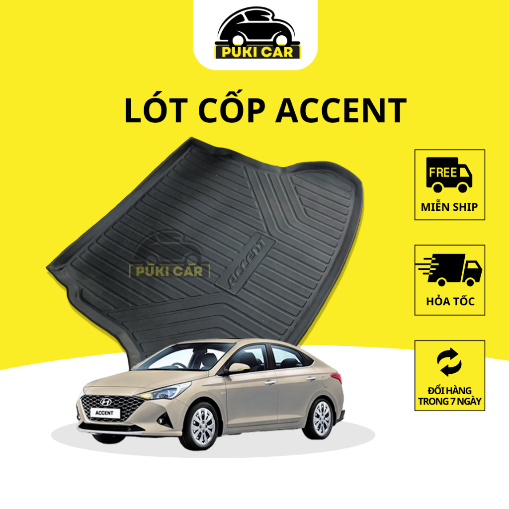 LÓT CỐP HYUNDAI ACCENT ĐỜI 2018 ĐẾN 2023, chính hãng chất liệu nhựa dẻo cao cấp không mùi dễ vệ sinh LCN-HY001
