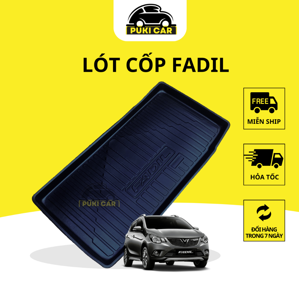 Lót cốp FADIL đời từ 2019 đến 2023 chính hãng PUKICAR, chất liệu nhựa dẻo cao cấp không mùi dễ vệ sinh lau rửa LC-VF001