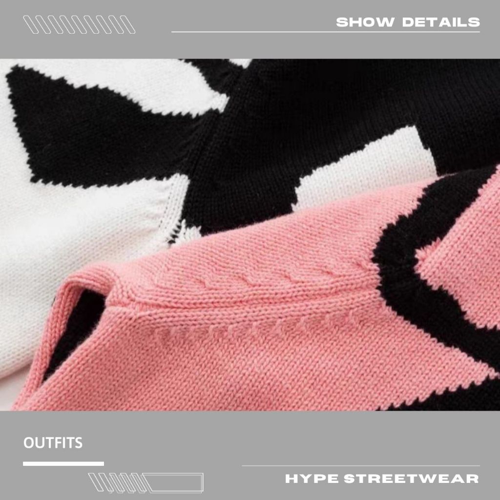 Áo Sweater Stussy Stock Logo Đen/Hồng vải len bản cao cấp | HYPE STREETWEAR .