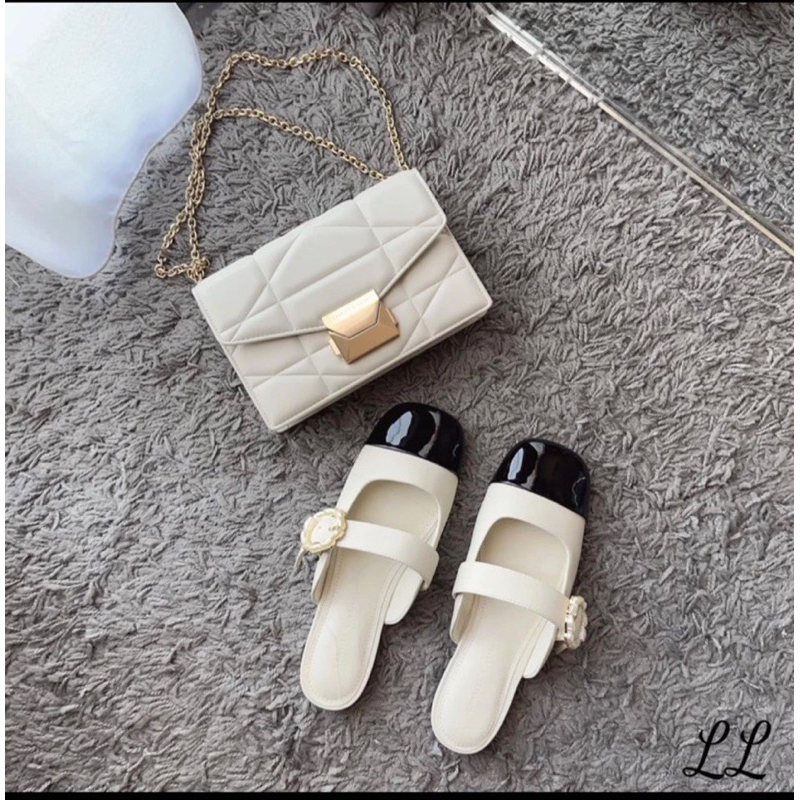 Sục xinh nữ mũi vá dây ngang bản to đính bông hoa chất vải dạ MA110