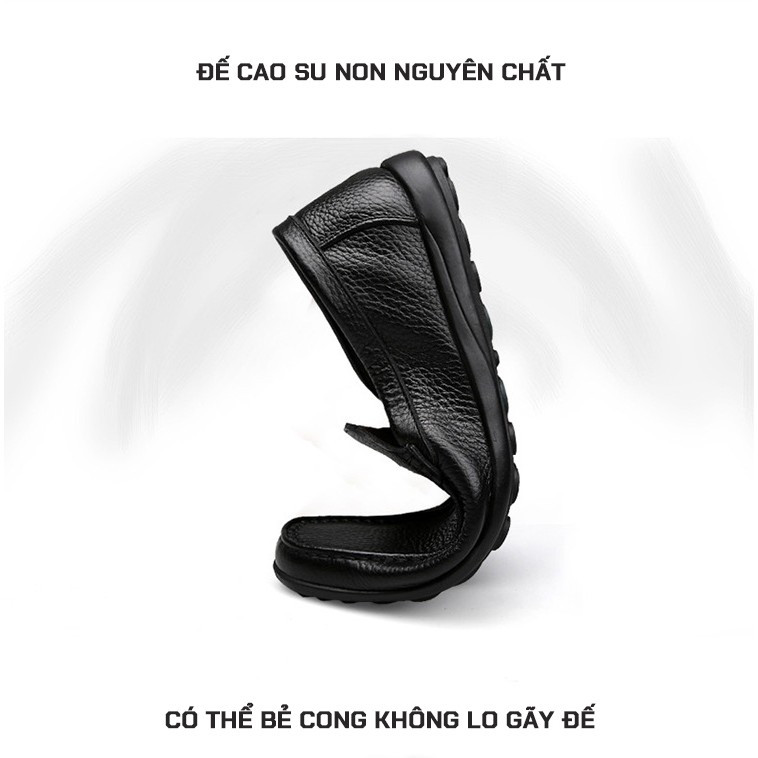 Giày Moca nam da mềm , đế đúc cao su khâu đế chắc chắn