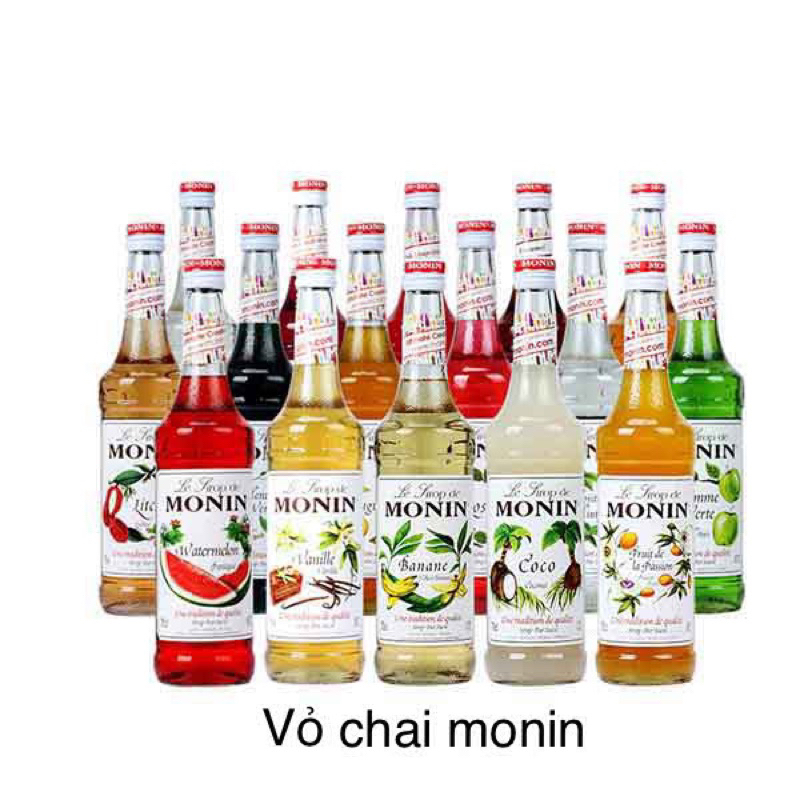 Vỏ Chai Syrup Thuỷ Tinh, Monin, Teiss, OST  - Thiết kế decor Quán, Quầy Bar - SLL iB