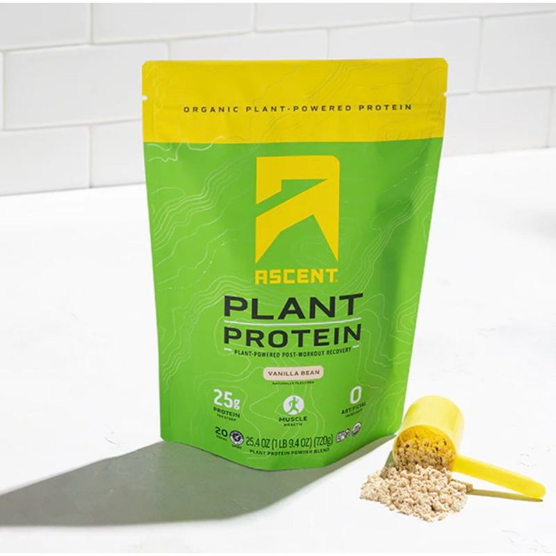 Ascent Plant Protein Powder Chocolate/Vanilla Bean 720g~738g - Đạm thực vật hữu cơ/sữa tăng cơ [Hàng Mỹ]