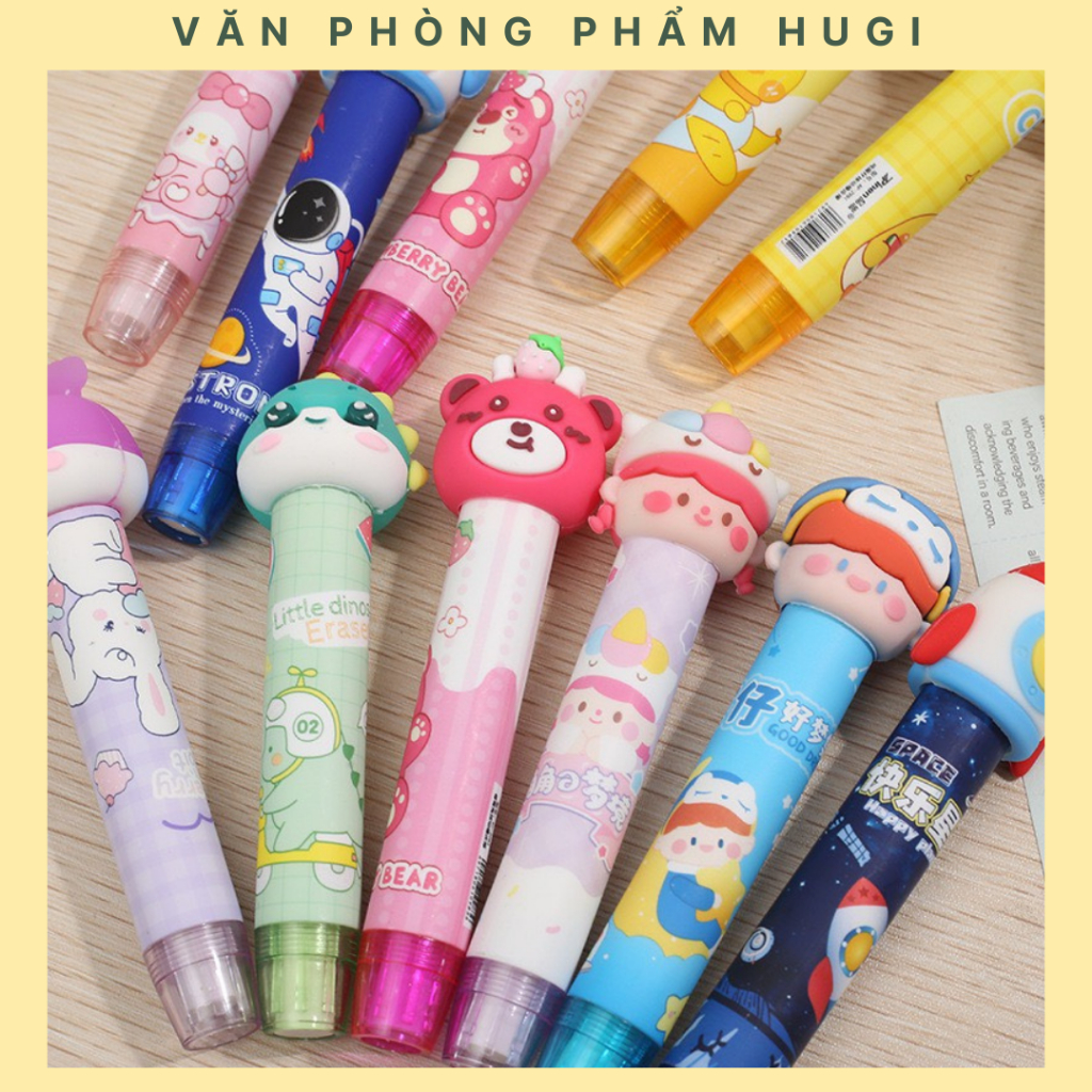 Gôm Bấm Tẩy Bút Chì Đầu Thú Hoạt Hình Dễ Thương