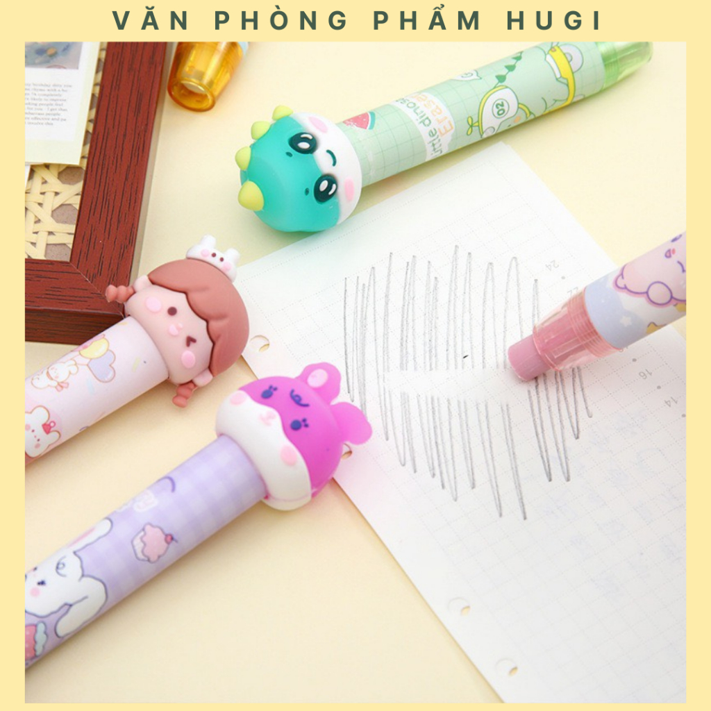 Gôm Bấm Tẩy Bút Chì Đầu Thú Hoạt Hình Dễ Thương