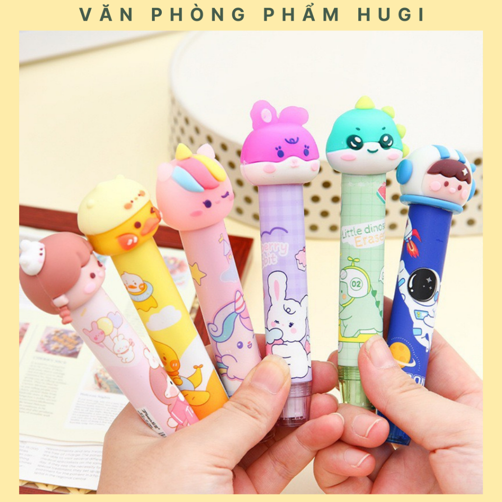 Gôm Bấm Tẩy Bút Chì Đầu Thú Hoạt Hình Dễ Thương