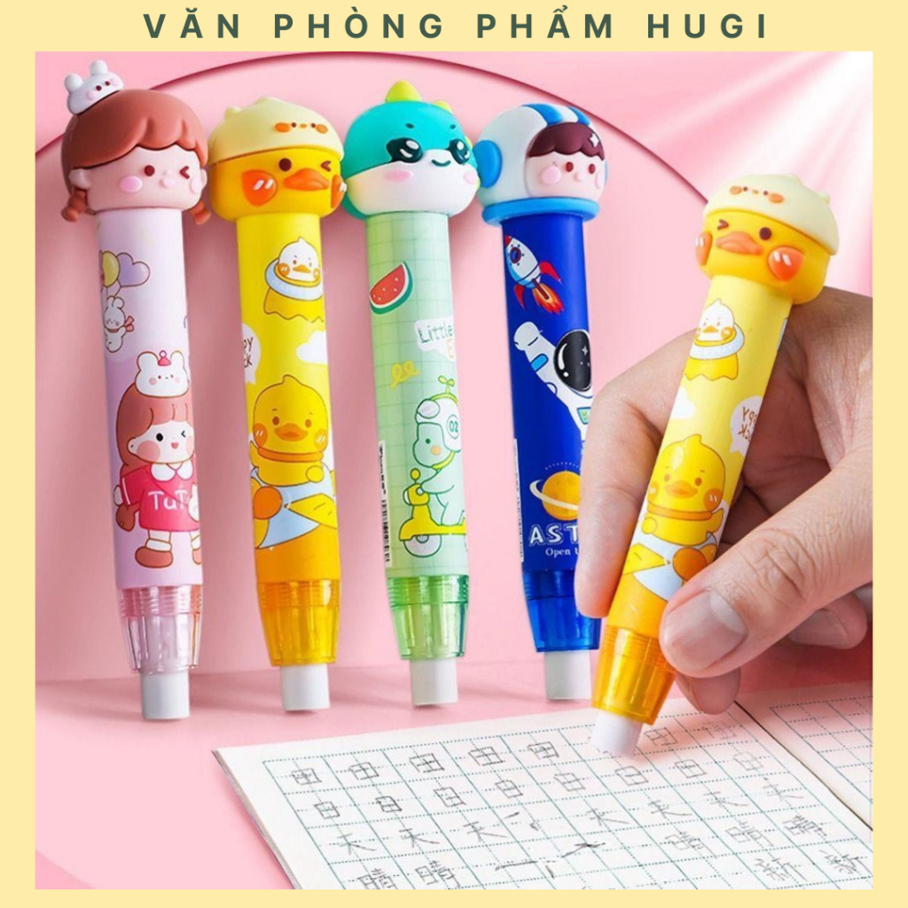 Gôm Bấm Tẩy Bút Chì Đầu Thú Hoạt Hình Dễ Thương