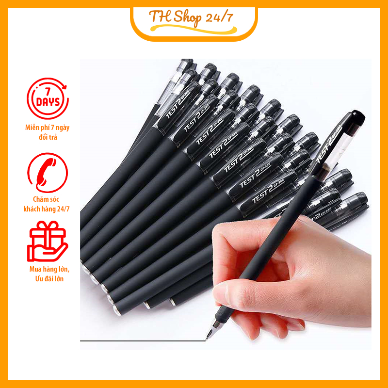 Bút bi mực gel văn phòng, bút cho học sinh, sinh viên các màu đen, xanh, đỏ mau khô, tiện lợi