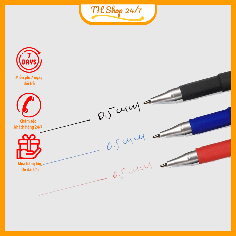 Bút bi mực gel văn phòng, bút cho học sinh, sinh viên các màu đen, xanh, đỏ mau khô, tiện lợi