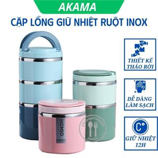Cặp lồng giữ nhiệt, hộp đựng cơm ruột inox TeDeMei, cà men 3 tầng nhiều màu sắc