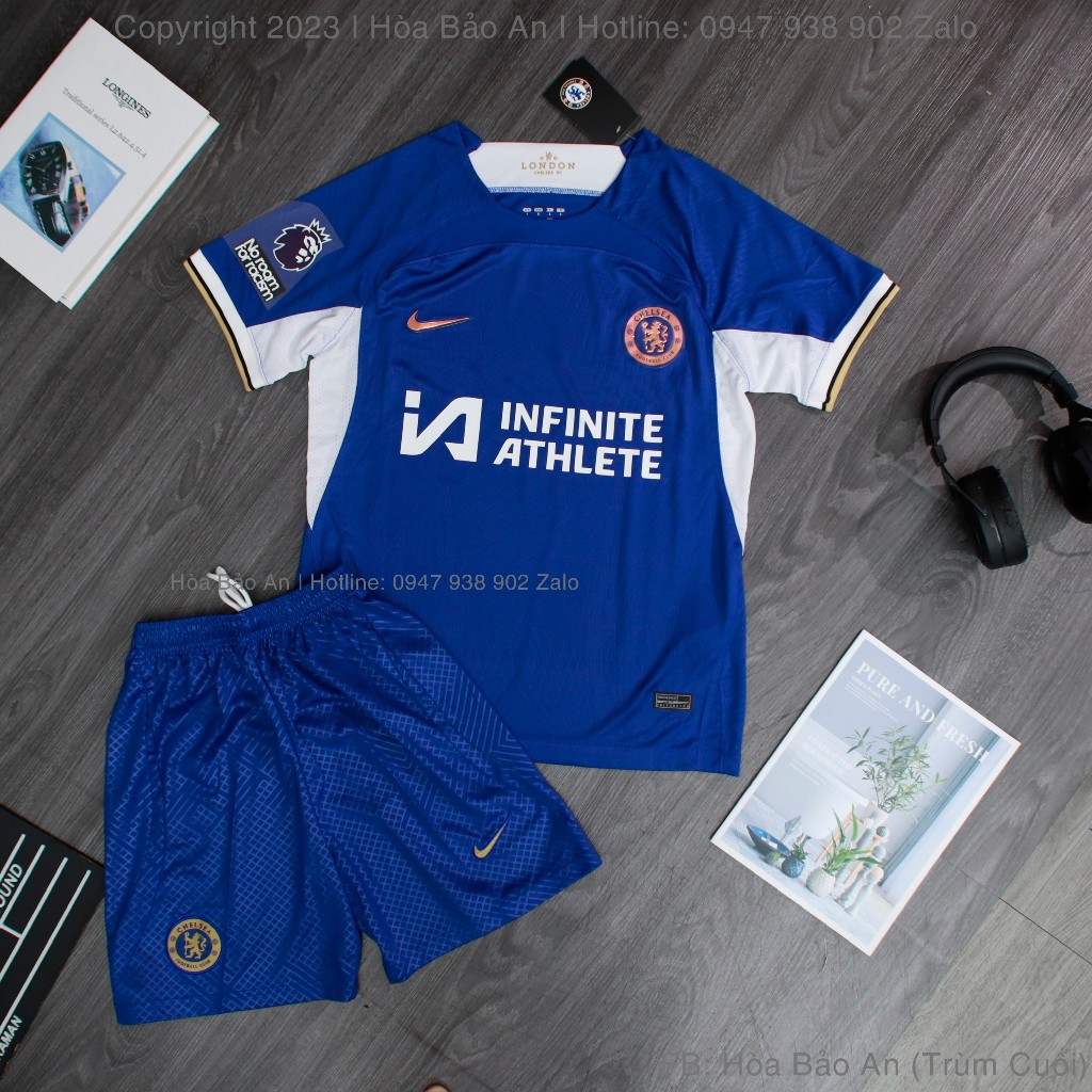 Set Bộ Quần Áo Bóng Đá, Áo Đá Banh CLB Chelsea 2023/2024 - Chuẩn Mẫu Thi Đấu - Vải Gai Thái Cao Cấp - Áo Chelsea