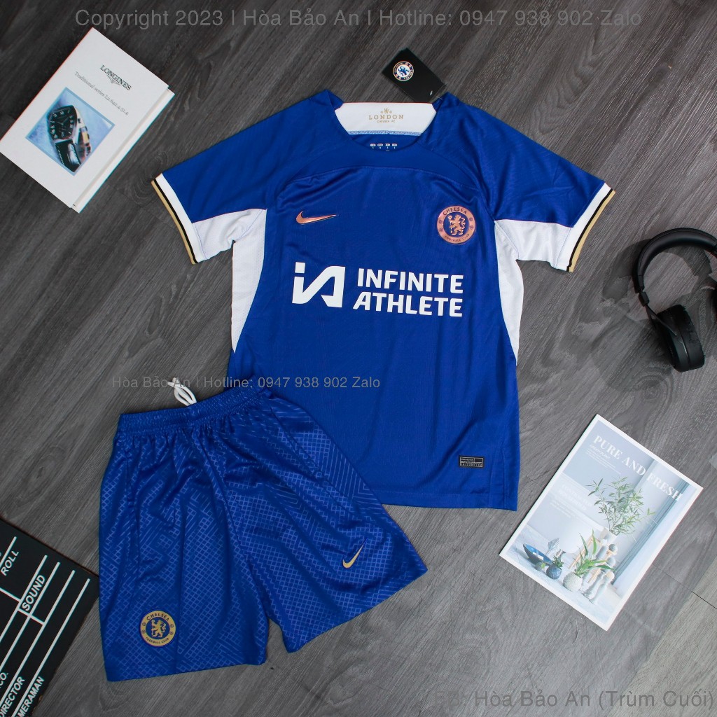 Set Bộ Quần Áo Bóng Đá, Áo Đá Banh CLB Chelsea 2023/2024 - Chuẩn Mẫu Thi Đấu - Vải Gai Thái Cao Cấp - Áo Chelsea