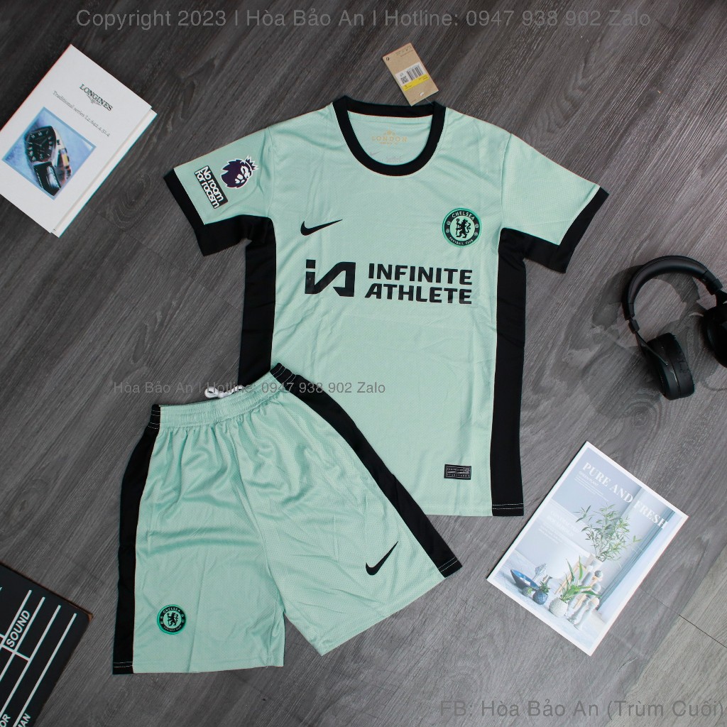 Set Bộ Quần Áo Bóng Đá, Áo Đá Banh CLB Chelsea 2023/2024 - Chuẩn Mẫu Thi Đấu - Vải Gai Thái Cao Cấp - Áo Chelsea
