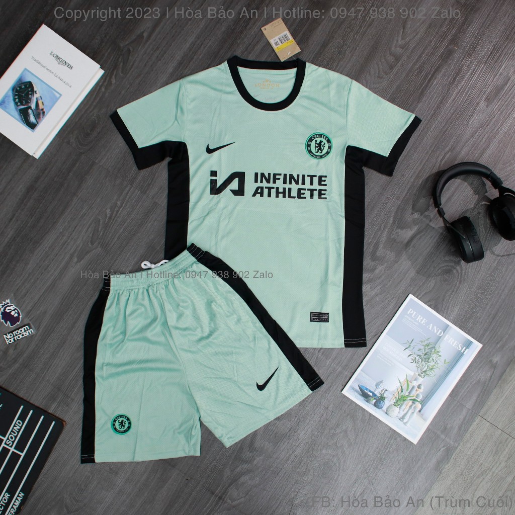 Set Bộ Quần Áo Bóng Đá, Áo Đá Banh CLB Chelsea 2023/2024 - Chuẩn Mẫu Thi Đấu - Vải Gai Thái Cao Cấp - Áo Chelsea