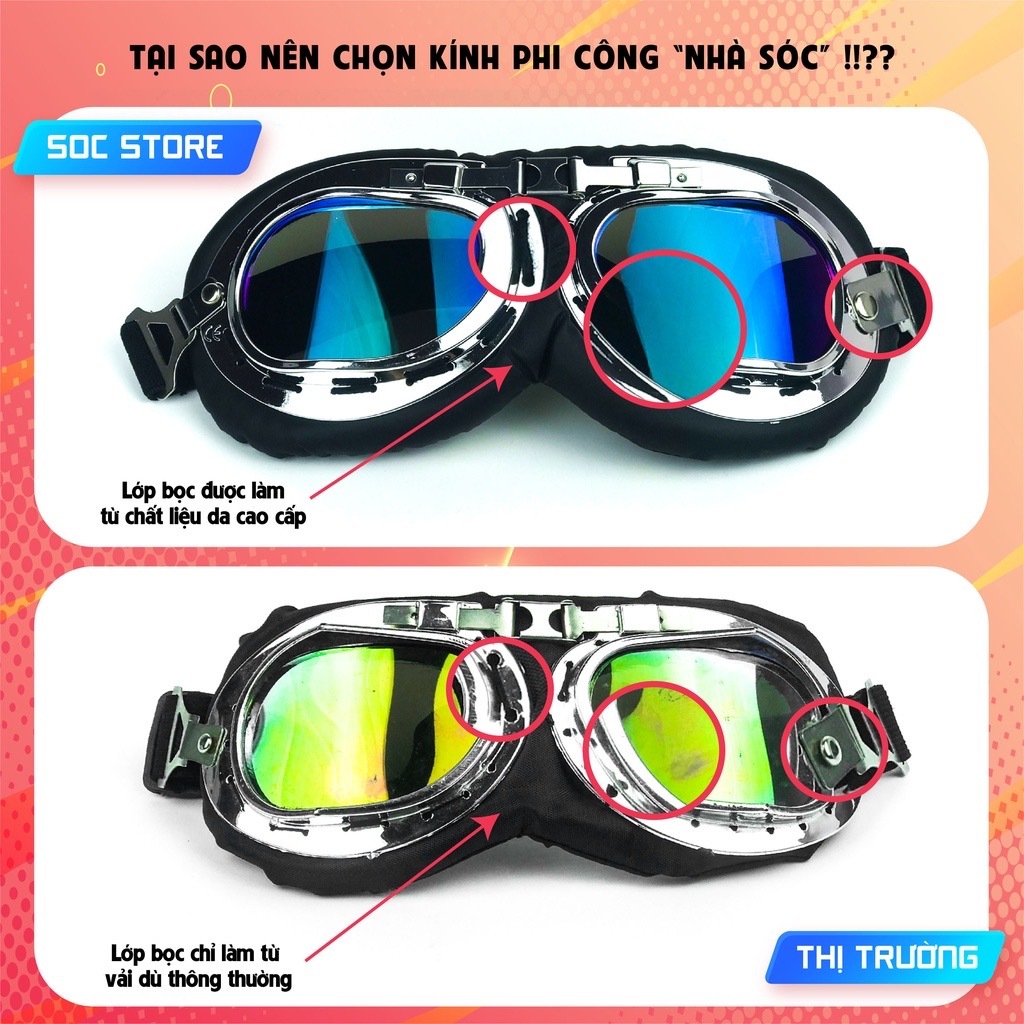 Kính phi công mũ bảo hiểm