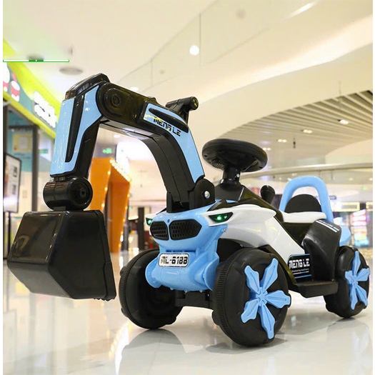 Xe Cẩu Điện - Xe Máy Xúc Điện Cho Bé Cỡ Lớn Có Đèn Có Nhạc Mẫu Mới
