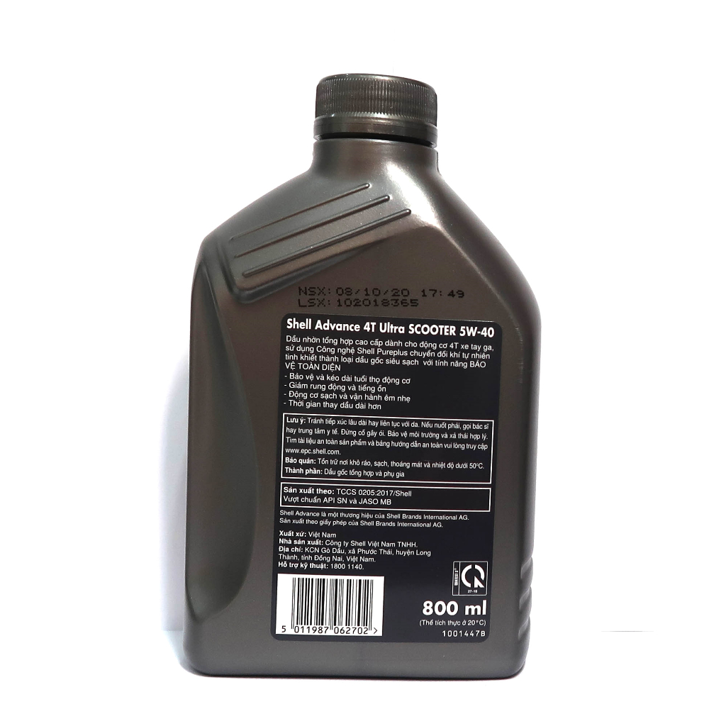 Dầu nhớt cho xe tay ga Shell Advance 5W40