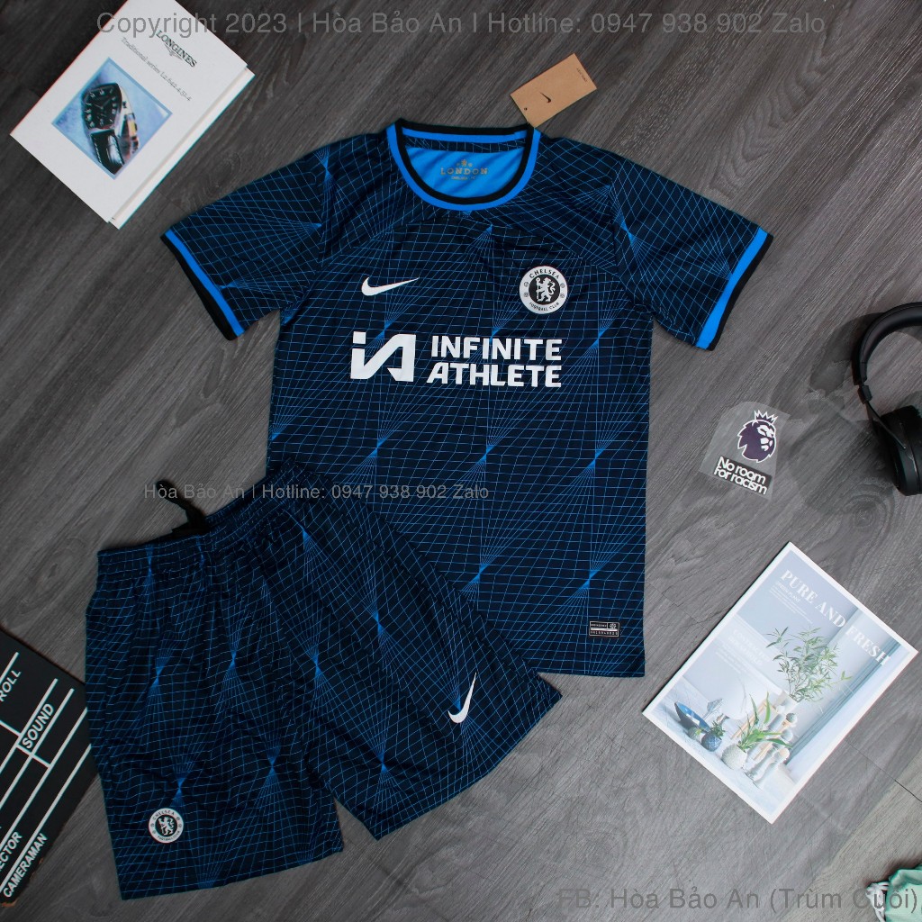 Set Bộ Quần Áo Bóng Đá, Áo Đá Banh CLB Chelsea 2023/2024 - Chuẩn Mẫu Thi Đấu - Vải Gai Thái Cao Cấp - Áo Chelsea