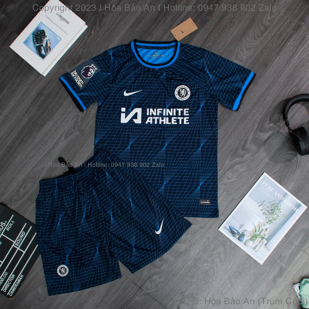 Set Bộ Quần Áo Bóng Đá, Áo Đá Banh CLB Chelsea 2023/2024 - Chuẩn Mẫu Thi Đấu - Vải Gai Thái Cao Cấp - Áo Chelsea