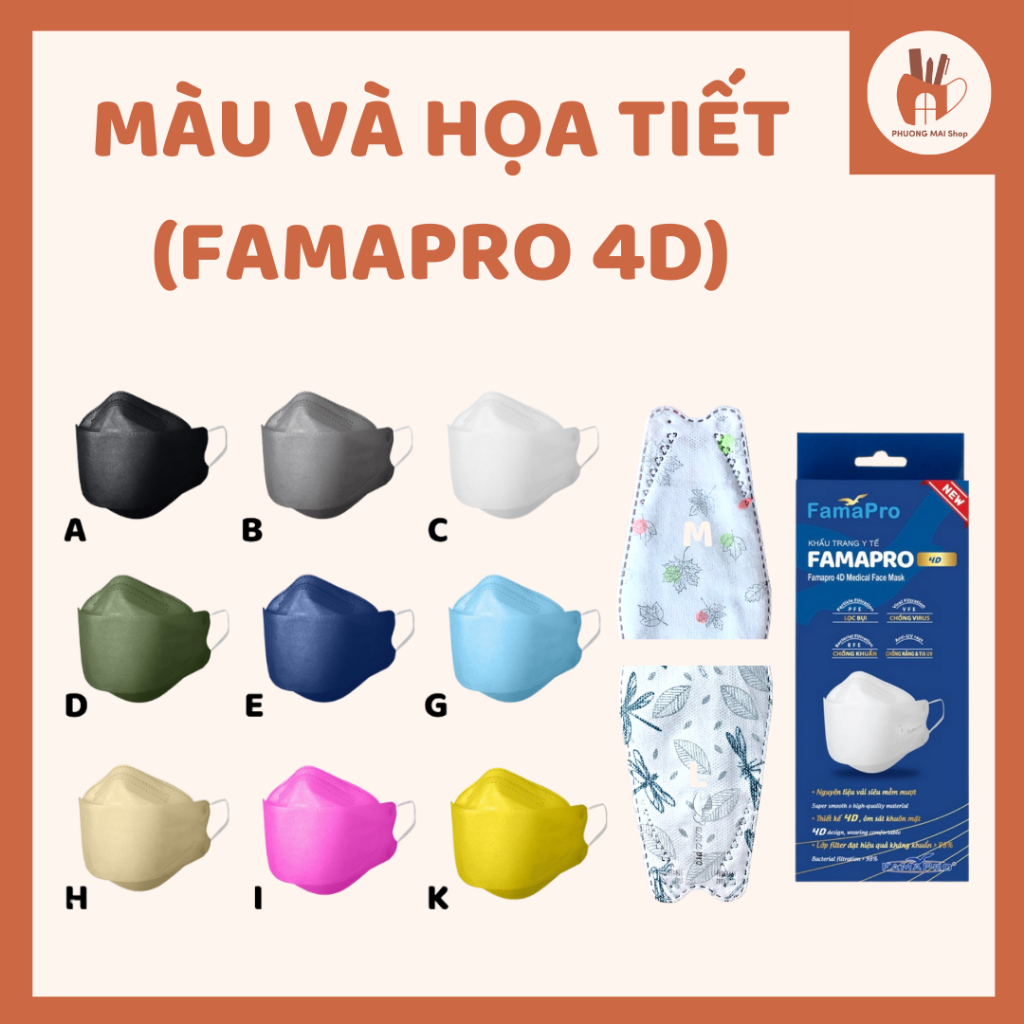 [4D MASK] Khẩu trang y tế cao cấp kháng khuẩn 3 lớp Famapro 4D