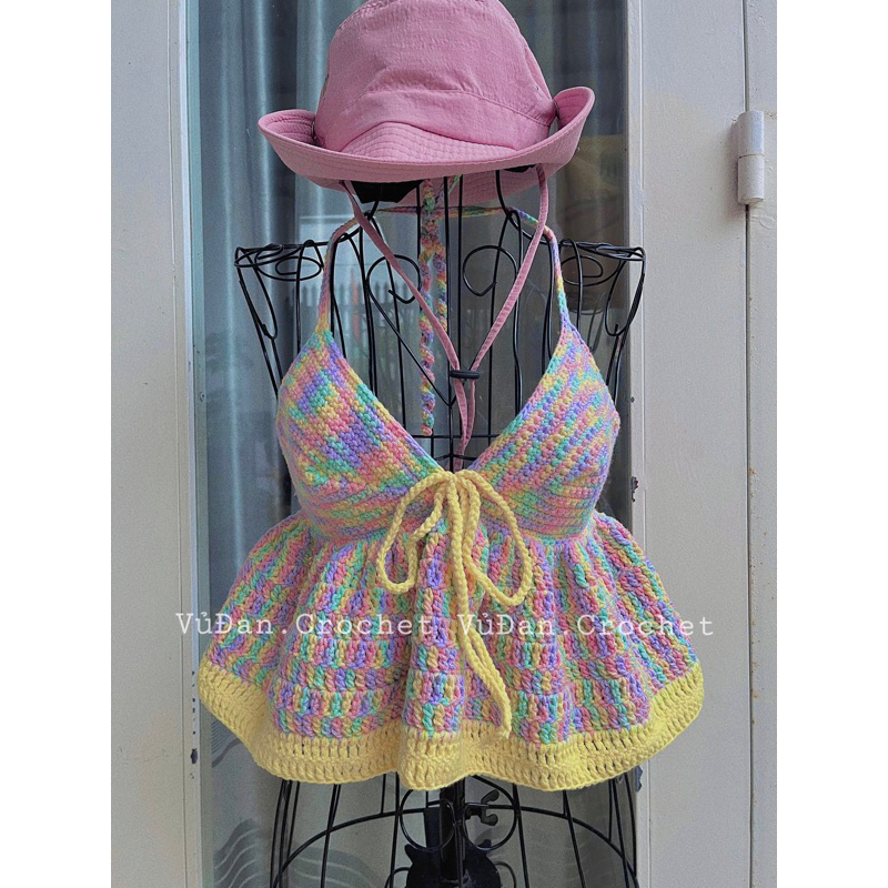 Áo Len Bèo 2 Dây Handmade