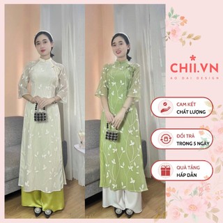 Áo dài cách tân thục chi thêu cao cấp