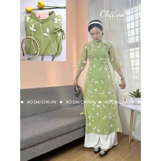 [TẶNG MẤN] Áo Dài Cách Tân Thục Chi Thêu Cao Cấp