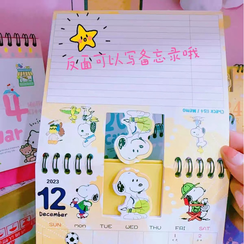 Lịch để bàn 2024 Doremon Melody HelloKitty Purin Snoppy Cinnamoroll Stitch