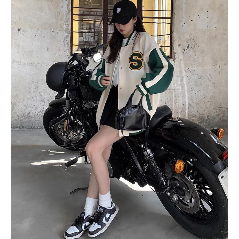 Áo bomber.from rộng Nam,Nữ,chất nỉ lót gió dày dặn