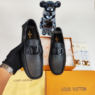 Giày lười moca lv nam cao cấp hoa viền thời trang da bò xịn chuẩn form full box bảo hành 1 năm