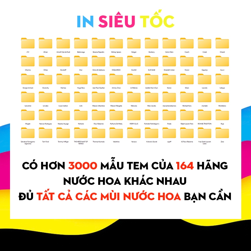 39 Tem dán chai chiết nước hoa đã cắt sẵn tất cả các mùi - Mẫu ngang