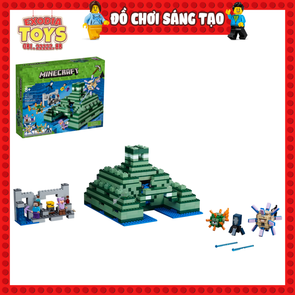 Xếp hình Minecraft Đền thờ trên Đại Dương : The Ocean Monument - Đồ Chơi Lắp Ghép Sáng Tạo - BLX 81081 Ideas 21136
