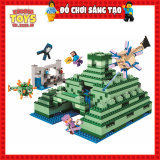 Xếp hình minecraft đền thờ trên đại dương : the ocean monument - đồ chơi lắp ghép sáng tạo - blx 81081 ideas 21136