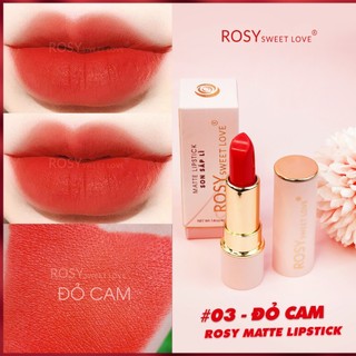 Son thỏi sáp rosy sweetlove- đỏ cam, không chì, bền màu dưỡng mềm môi