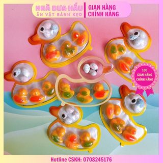 KẸO VỊT- vỉ kẹo dẻo mix kẹo sô cô la trứng hình con vịt cute cho bé vỉ 9gam